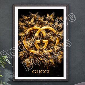 Lux Inspried GG Logo 24x36 Luxury Wall Art Print